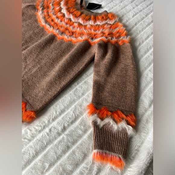 NWT Marc New York Large Womens fuzzy soft aztec boho sweater $99 thanksgiving - Picture 2 of 7